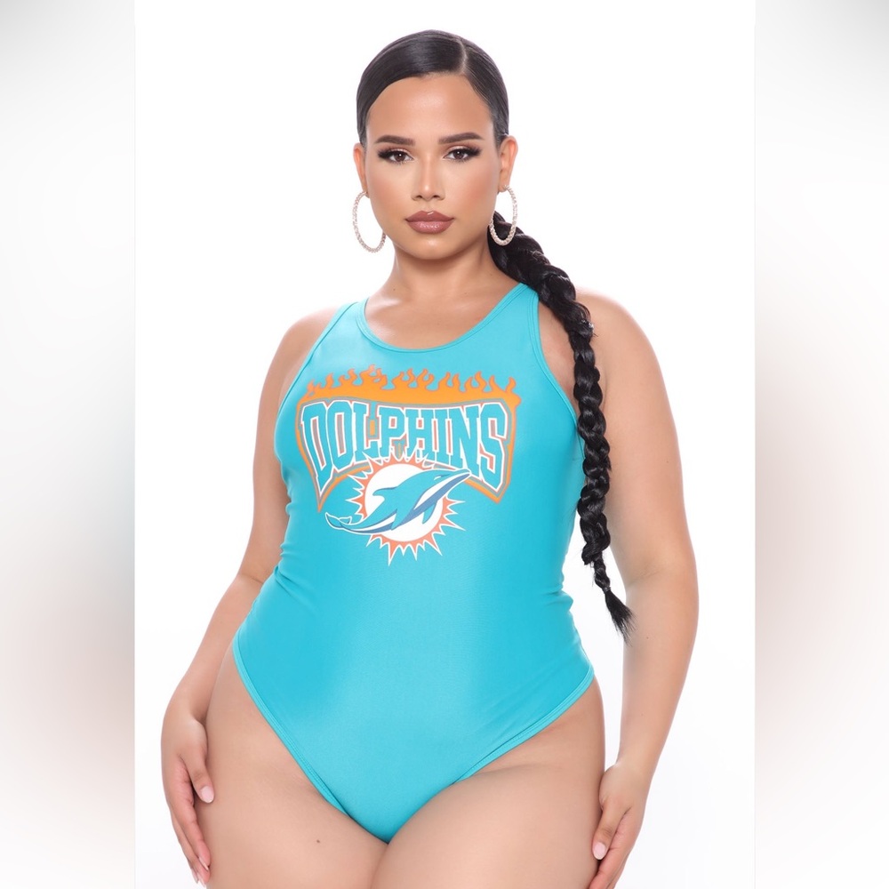 Women's Aqua Dolphins Bodysuit